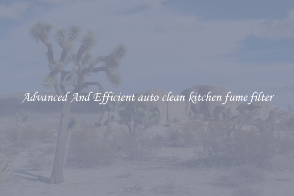 Advanced And Efficient auto clean kitchen fume filter