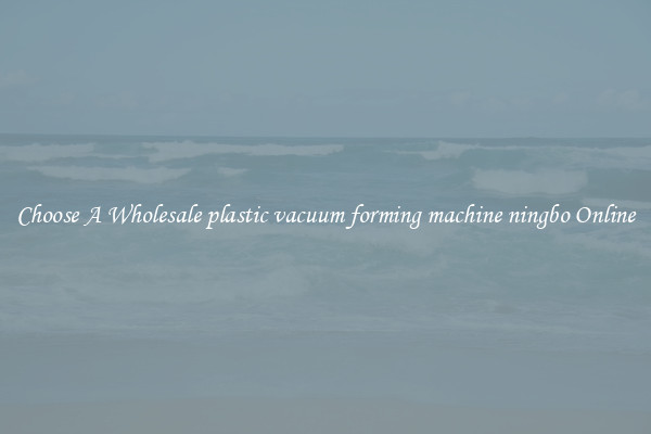 Choose A Wholesale plastic vacuum forming machine ningbo Online