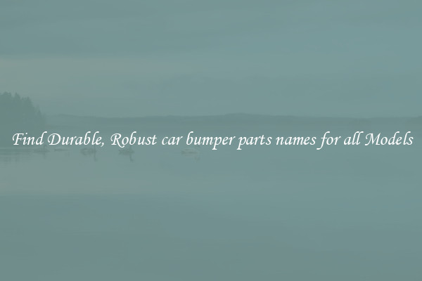 Find Durable, Robust car bumper parts names for all Models