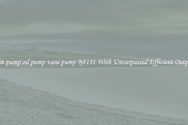 pilot pump oil pump vane pump 9j8181 With Unsurpassed Efficient Outputs