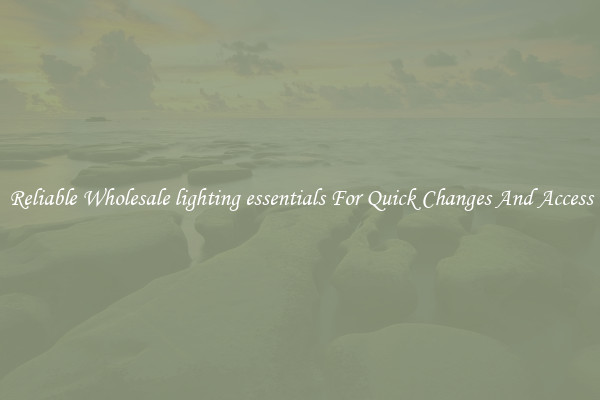 Reliable Wholesale lighting essentials For Quick Changes And Access