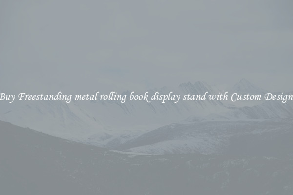 Buy Freestanding metal rolling book display stand with Custom Designs