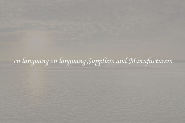 cn languang cn languang Suppliers and Manufacturers