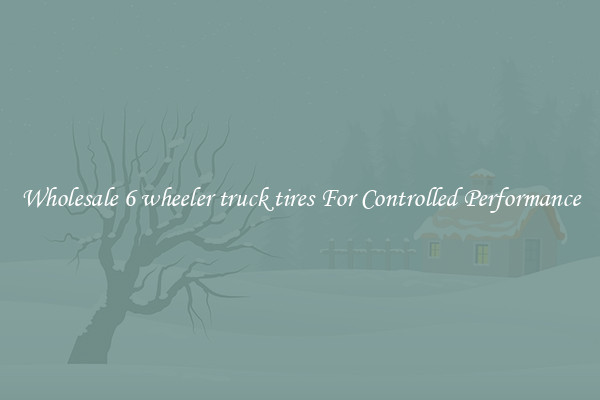 Wholesale 6 wheeler truck tires For Controlled Performance