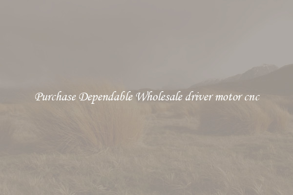 Purchase Dependable Wholesale driver motor cnc
