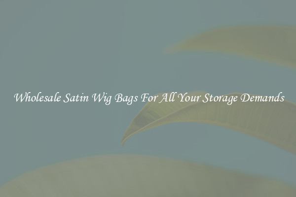 Wholesale Satin Wig Bags For All Your Storage Demands