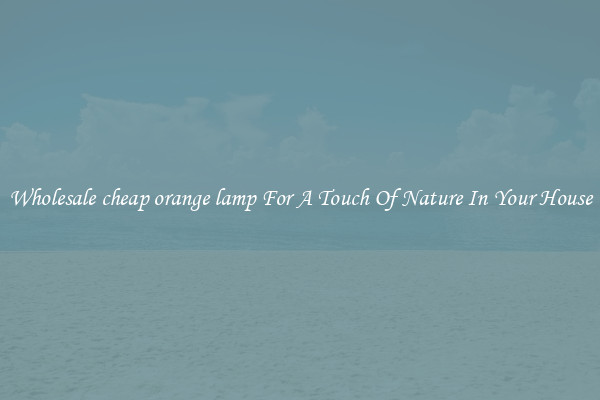 Wholesale cheap orange lamp For A Touch Of Nature In Your House